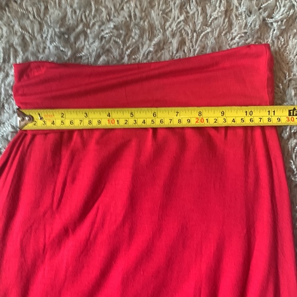🌺 2 for $23 🌺 Red Maxi Skirt with Fold-Over Waist - Picture 5 of 8